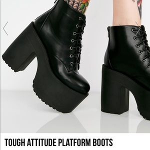 Dolls Kills Tough Attitude Platform Boots